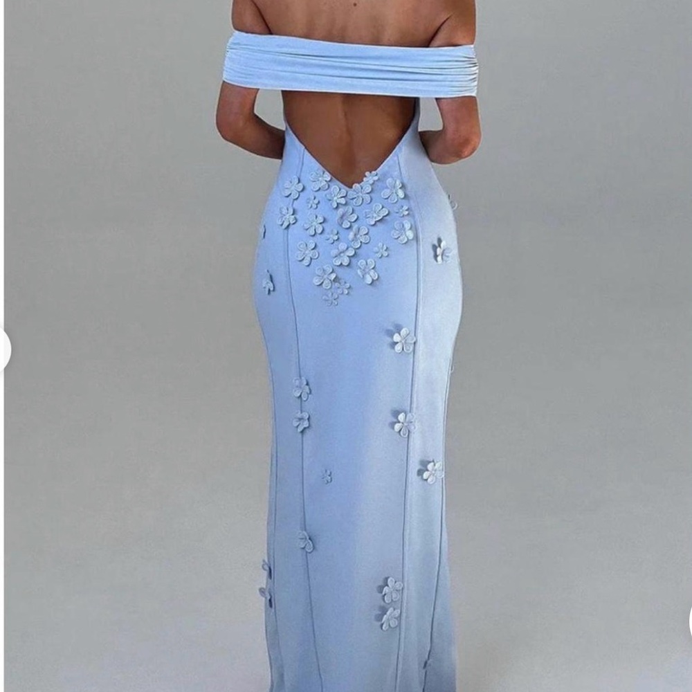 Chic Backless Light Blue Dress